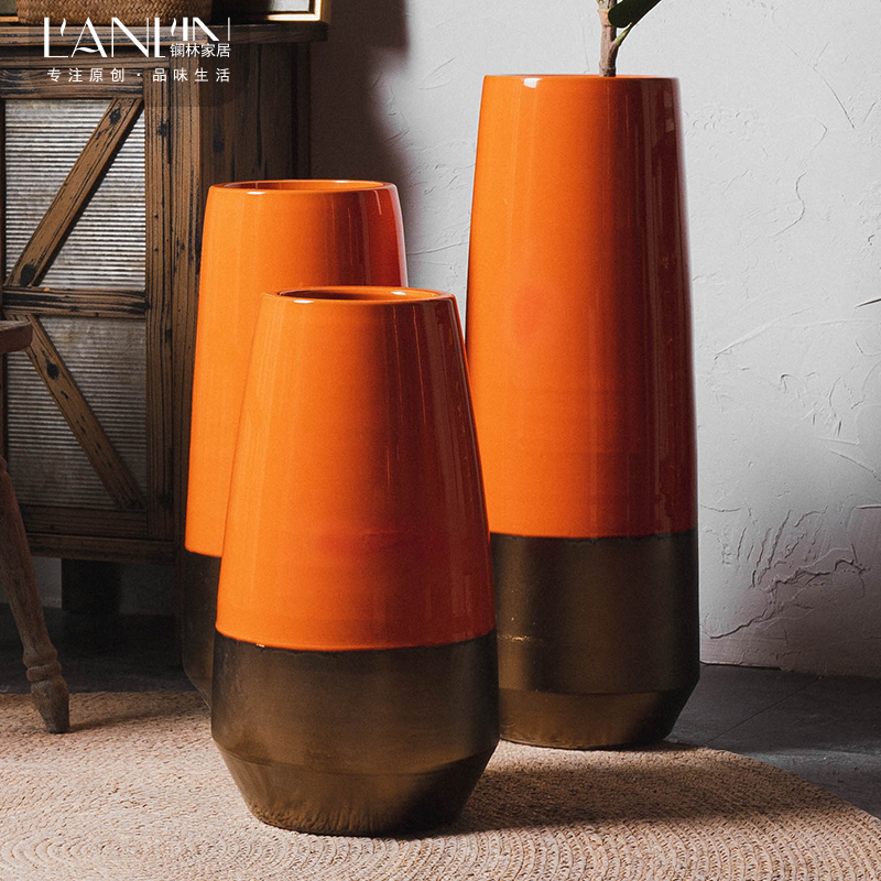 North European style of large vase furnishing articles dried flower arranging flowers sitting room adornment gulp creative contracted jingdezhen ceramic bottle