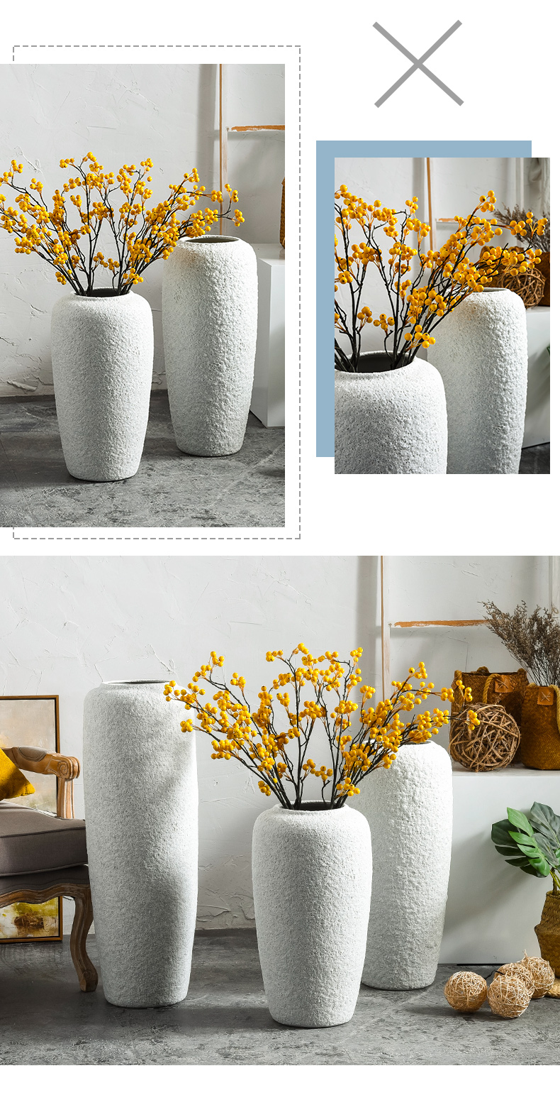 The modern mercifully glaze white ceramic vase sitting room adornment flower arranging dried flowers furnishing articles contracted land cost