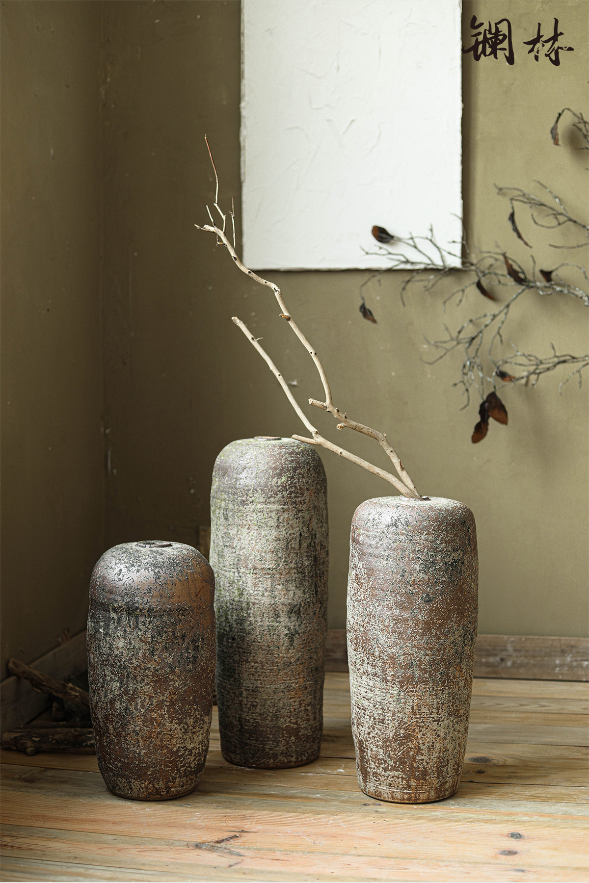 Large coarse pottery vase wabi-sabi wind restoring ancient ways of creative space design flower arranging produce in furnishing articles hotel decoration of home stay facility