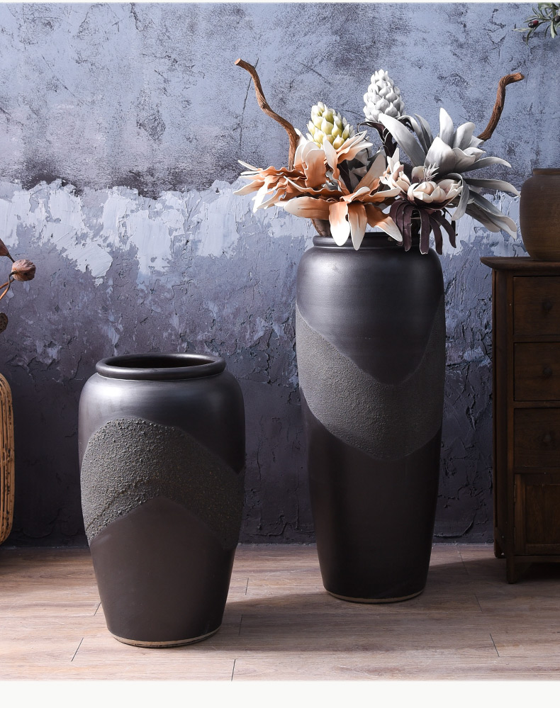 Chinese style restoring ancient ways do old dried flower arranging flowers is placed, the hotel ground ceramic vase in the sitting room porch large creative vase