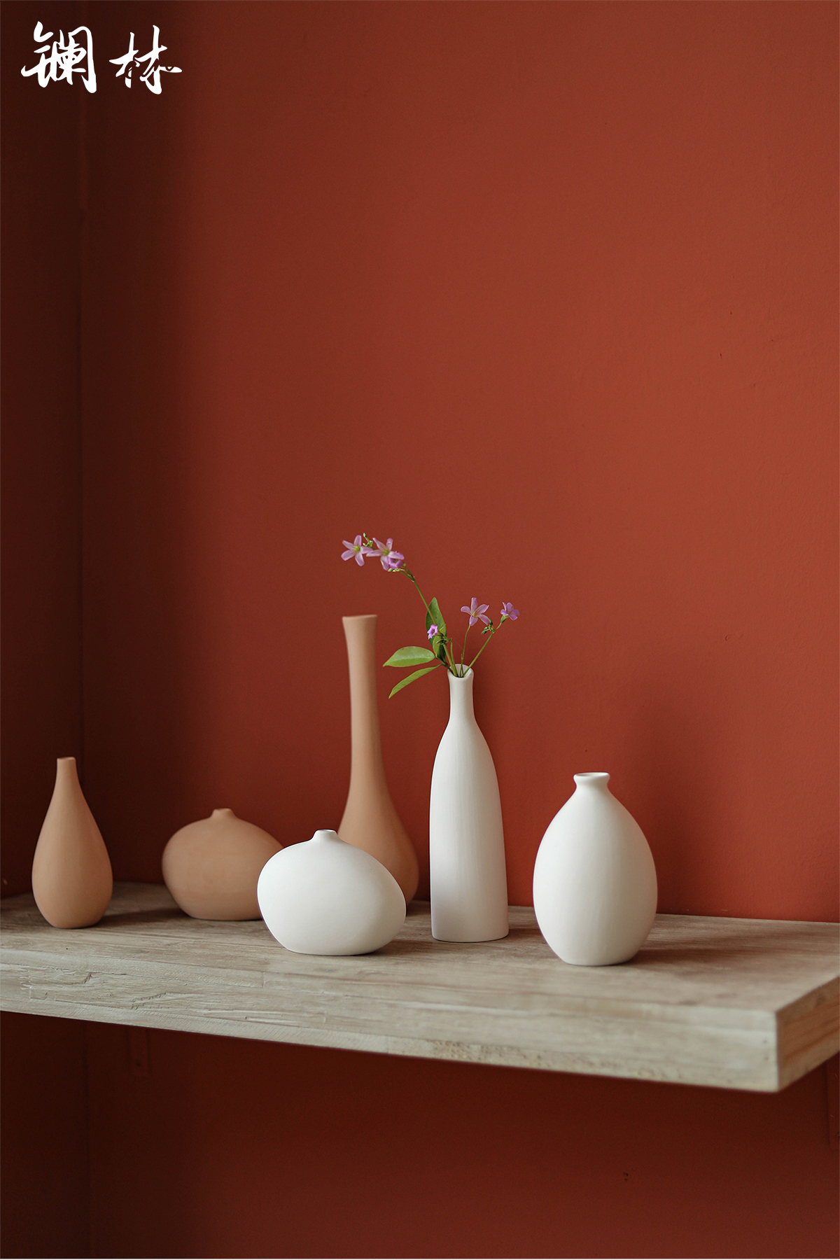 Ins wind ceramic vase wabi-sabi wind soft outfit furnishing articles sitting room flower arranging, Nordic floret bottle clay grain embryo restoring ancient ways