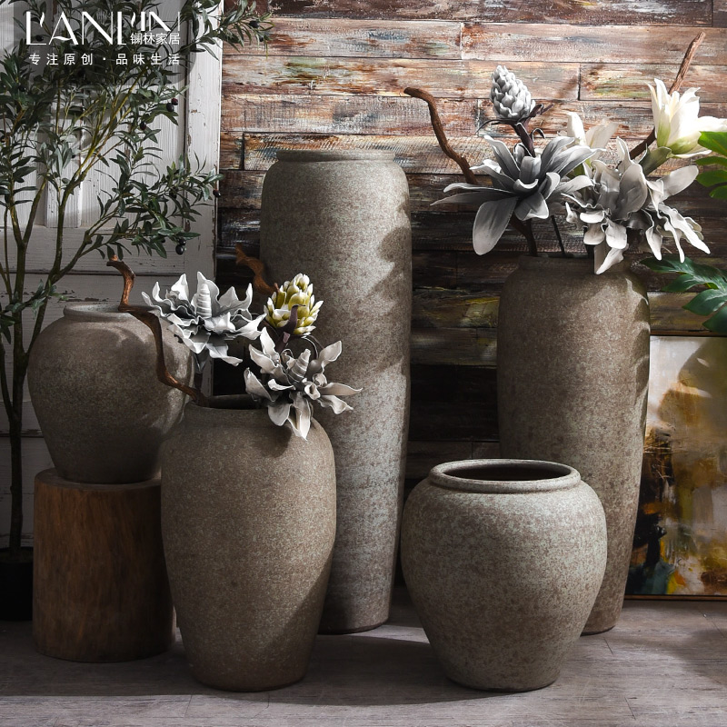Restoring ancient ways do old ceramic vase landed furnishing articles thick large flower pot sitting room garden decoration flower pot cylinder