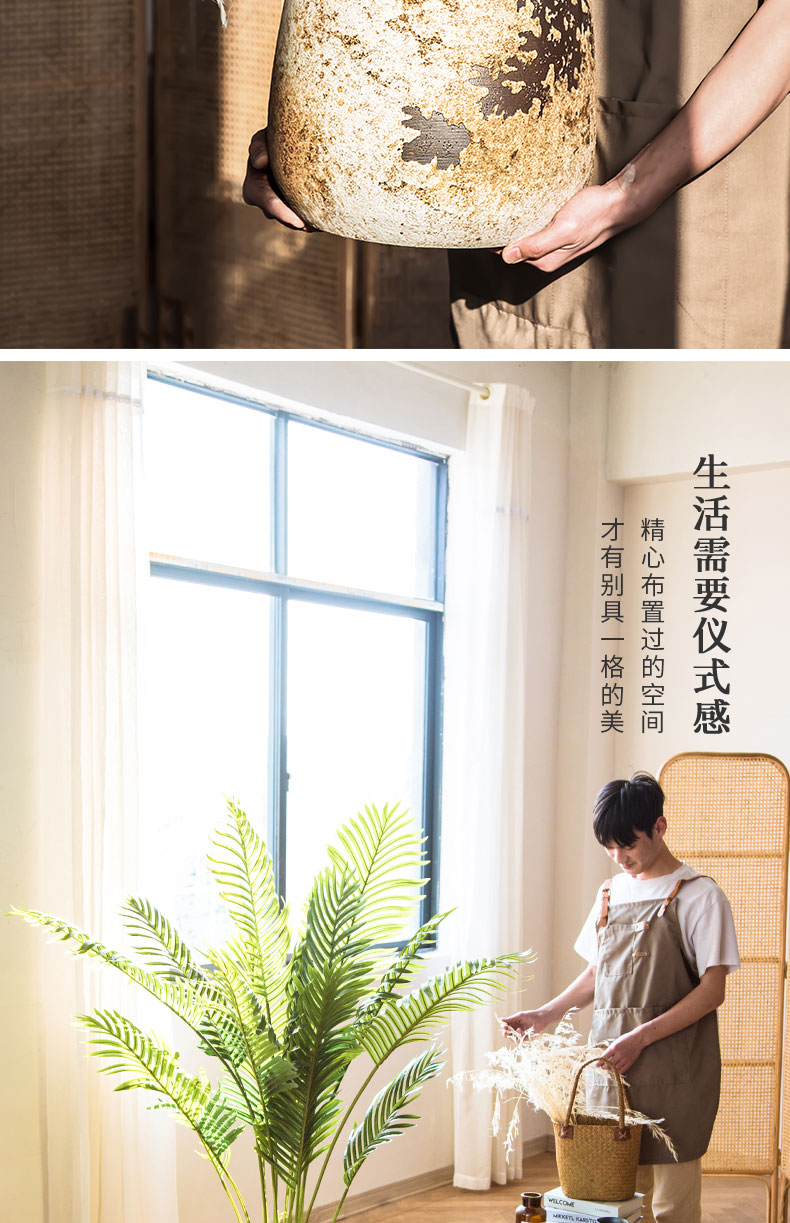 Jingdezhen ceramic flower pot large sitting room bedroom ground green the plants dried flowers adornment restoring ancient ways furnishing articles of large diameter vase