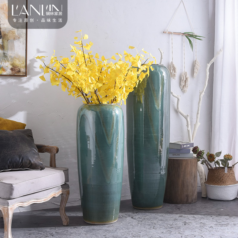 Ground vase Nordic jingdezhen ceramic furnishing articles large sitting room TV ark hotel villa decoration arranging flowers