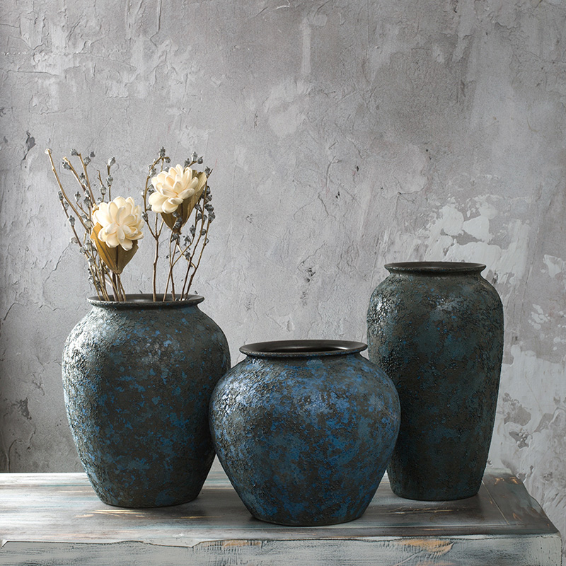 Jingdezhen ceramic POTS coarse pottery to restore ancient ways do old dried flower vase furnishing articles sitting room flower arranging creative household ornaments