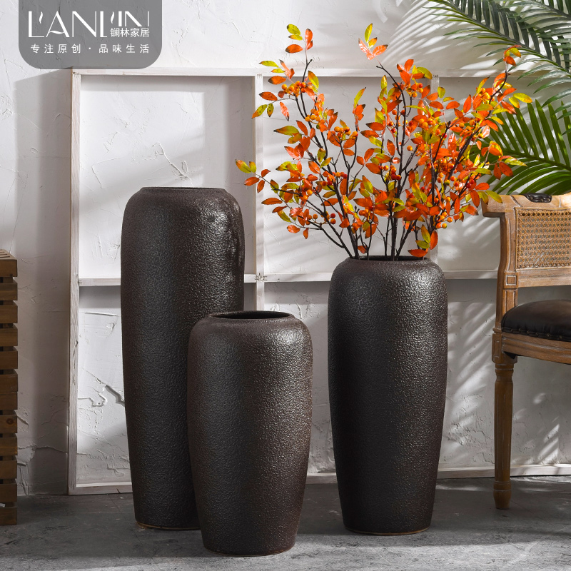 Jingdezhen ceramic vase landing, a large living room TV cabinet dry flower arranging flowers simulation flower adornment to restore ancient ways furnishing articles