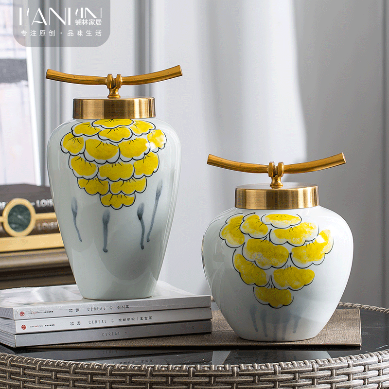 Jingdezhen ceramic vase Nordic I and contracted decorate furnishing articles creative floret bottle desktop flower arranging pottery vase