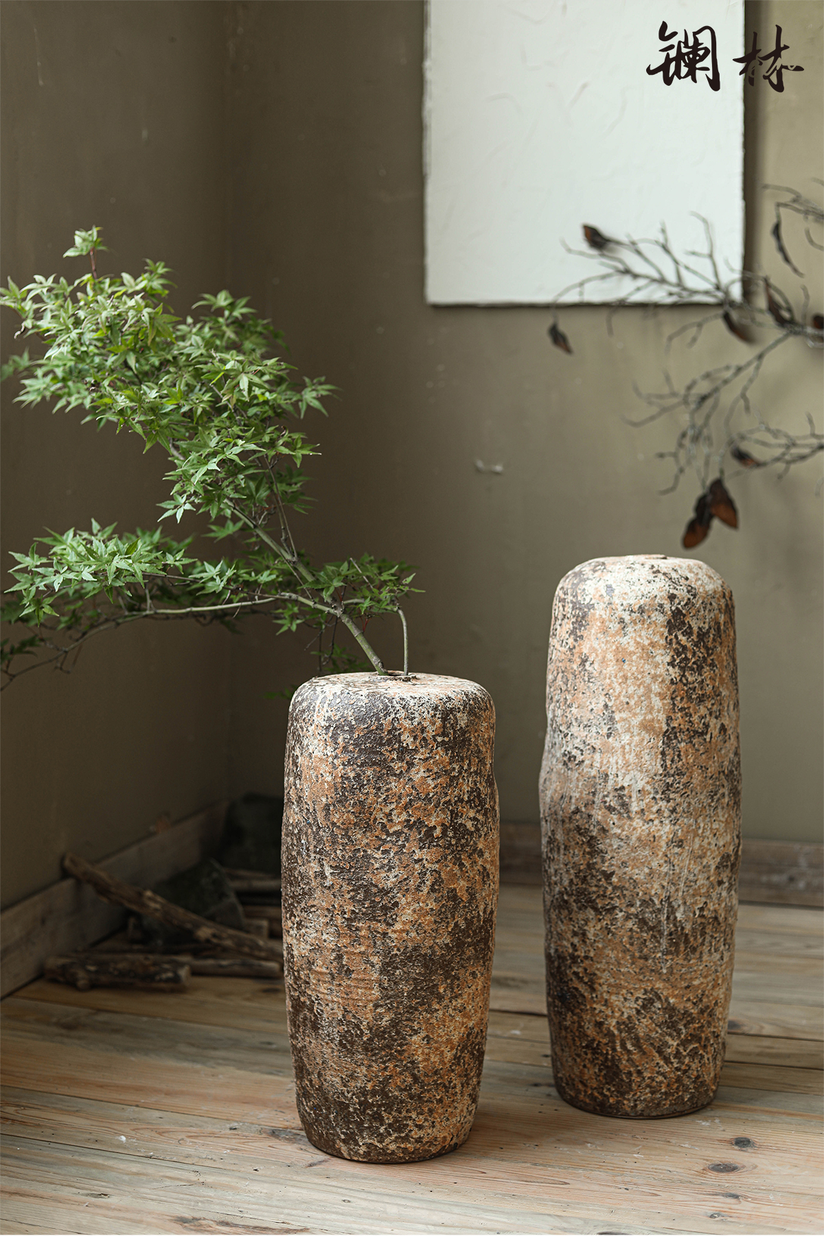 Large coarse pottery vase wabi-sabi wind restoring ancient ways of creative space design flower arranging produce in furnishing articles hotel decoration of home stay facility