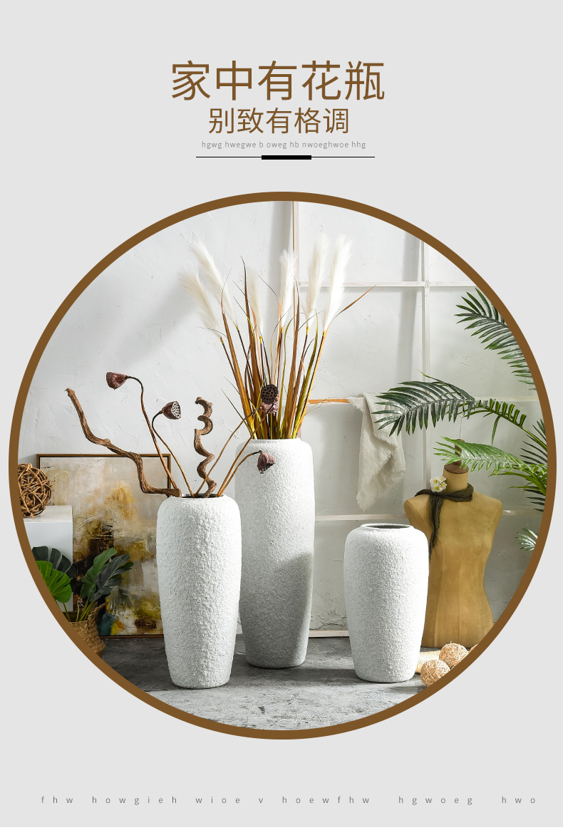 Ground vases, flower arrangement sitting room adornment I and contracted white creative home vase Nordic furnishing articles pottery restoring ancient ways