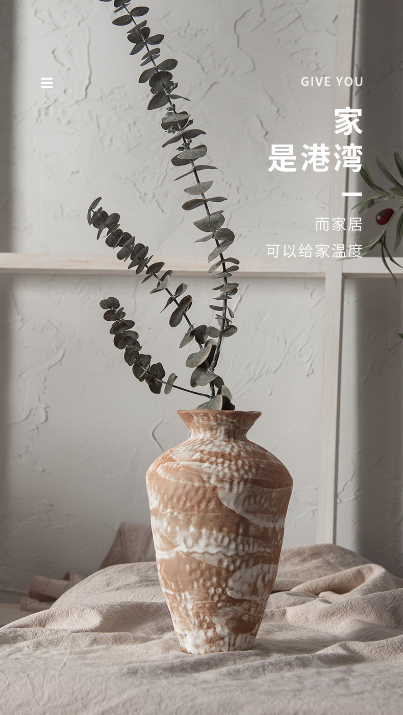 Japanese zen jingdezhen ceramic vase furnishing articles living room table flower arranging flower implement manual white floret bottle of restoring ancient ways