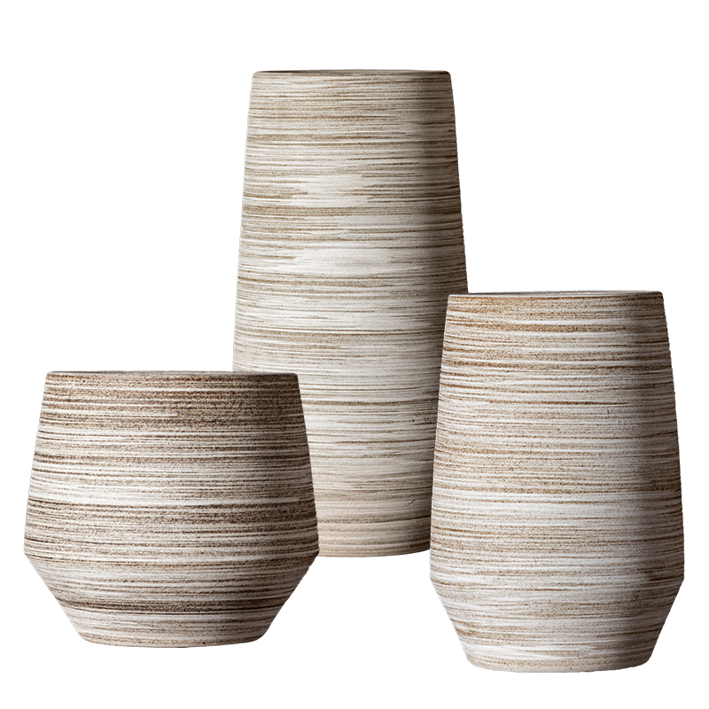Restore ancient ways of literature and art ceramic vase household living room simulation flowers, dried flowers, flower arrangement coarse pottery decorative furnishing articles new Chinese pottery