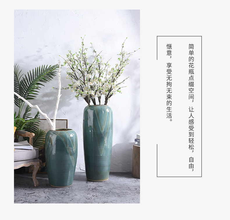 Ground vase Nordic jingdezhen ceramic furnishing articles large sitting room TV ark hotel villa decoration arranging flowers