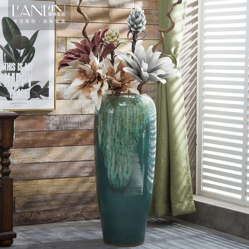 Jingdezhen porcelain ceramic vase contracted and I European hotel hall, large flower arranging landing furnishing articles for the opening taking