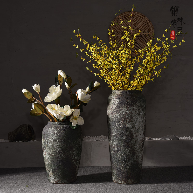 Jingdezhen ceramic sitting room ground to restore ancient ways the big vase hotel villa porch flower arranging flower art checking coarse pottery furnishing articles