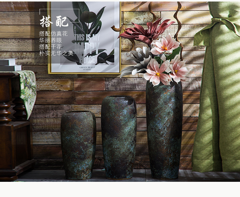 Do old ceramic restoring ancient ways of large vase sitting room place coarse pottery vase simulation flower arranging flowers large bottle for the hotel