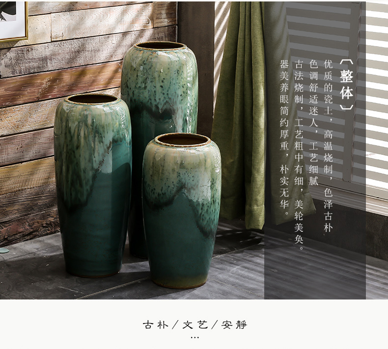 Vase furnishing articles flower arranging large sitting room ground jingdezhen ceramic checking contracted Nordic artical Vase