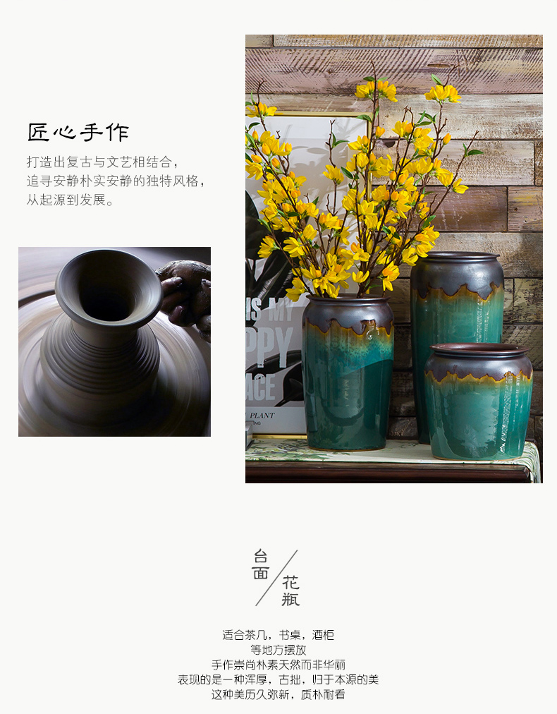 Jingdezhen ceramic new Chinese vase furnishing articles sitting room put dry flower lucky bamboo kind of fleshy potted flower flower