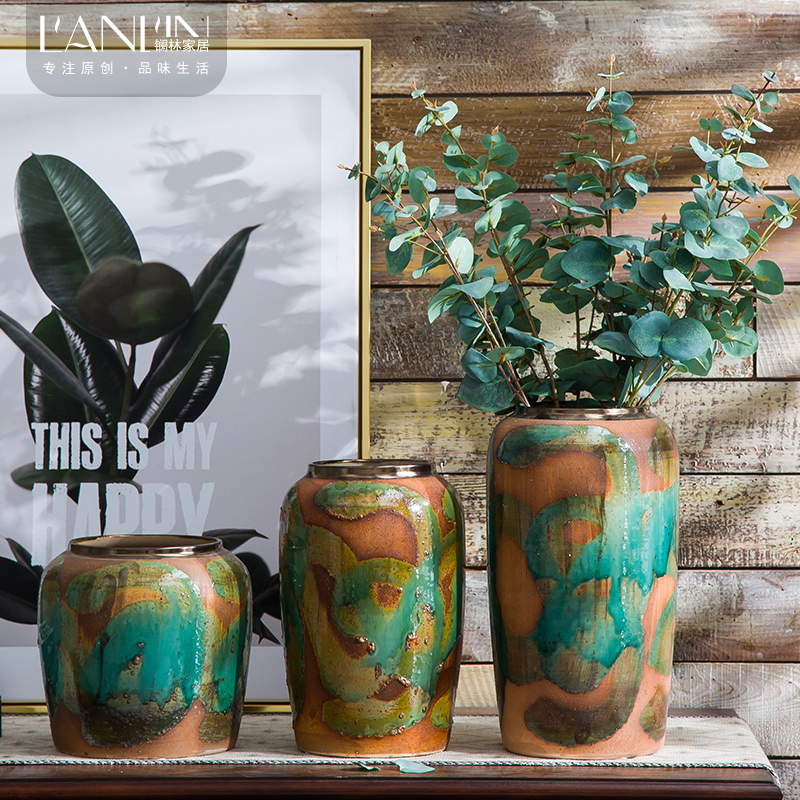 Ceramic vase American pastoral restoring ancient ways I and contracted sitting room desktop furnishing articles in the dried flowers creative jar