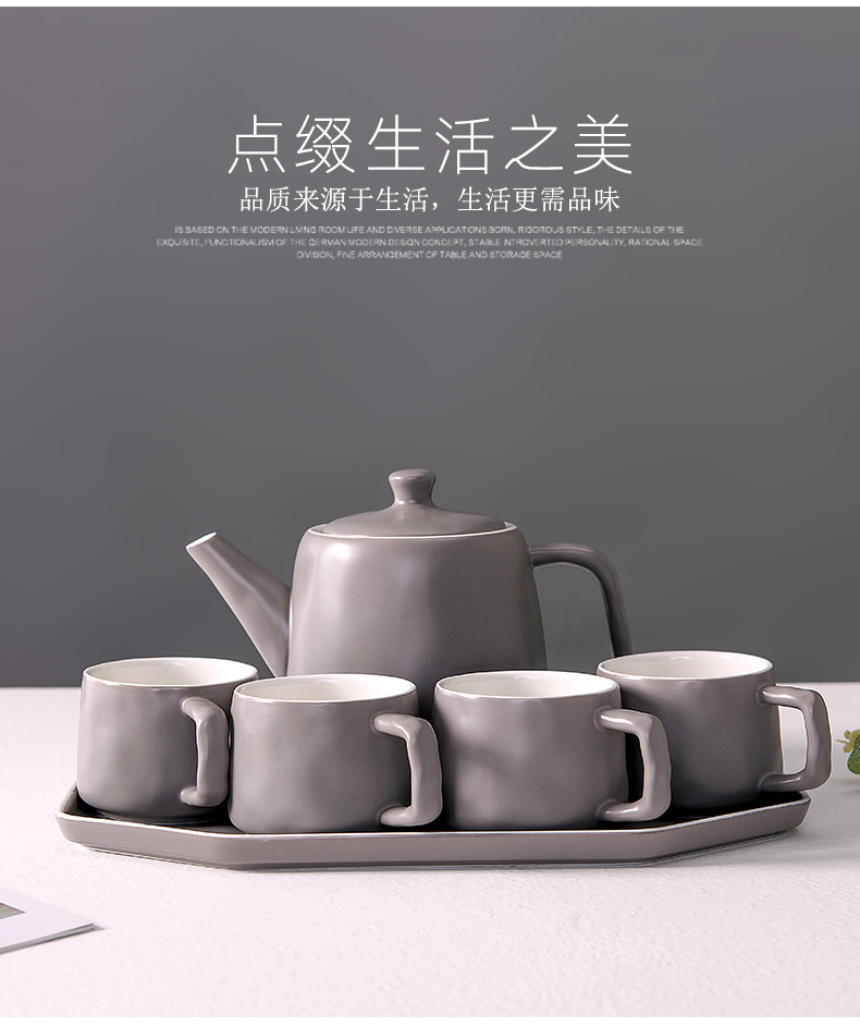 Japanese tea set home sitting room ceramic teapot teacup kettle cold tea kettle cup of water glass suits for