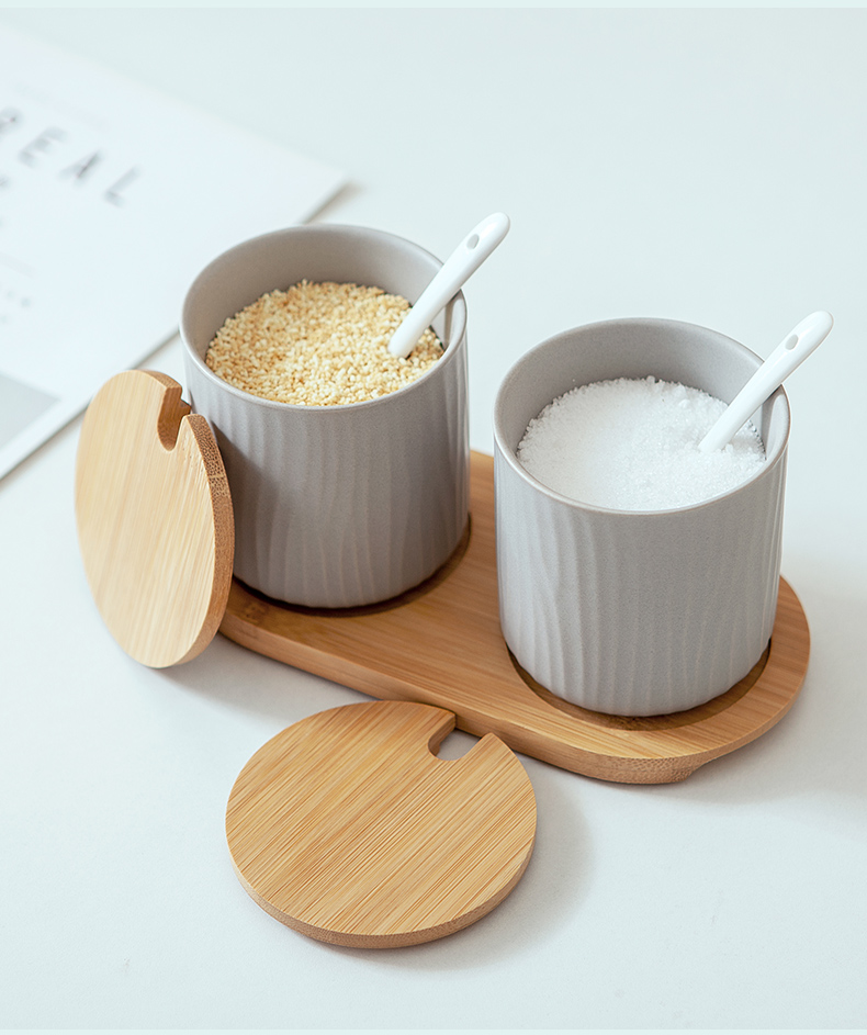 Japanese kitchen seasoning sauce can suit ceramic pot seasoning caster sugar, monosodium glutamate chicken chili, cooking pot