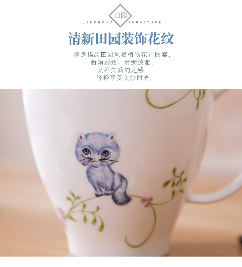 Creative mugs ceramic coffee cup northern rural wind water cup household flower tea cup cup of office