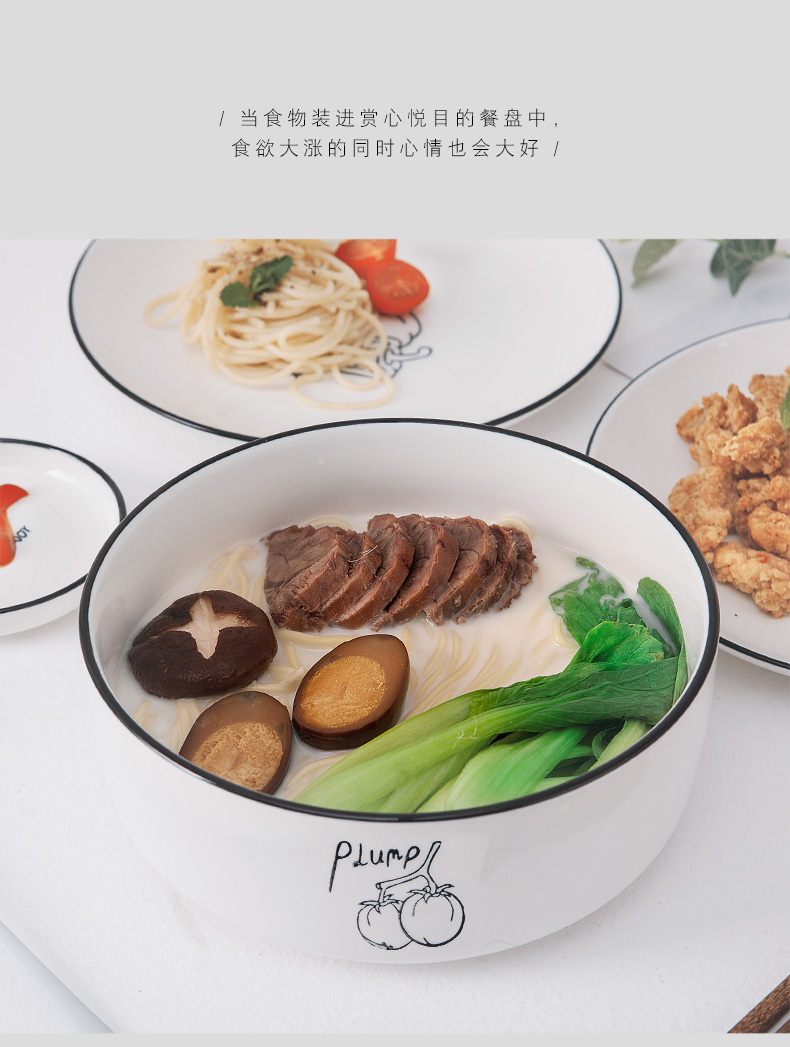 Nordic tableware of pottery and porcelain rice bowls of household rainbow such as bowl bowl bowl mercifully single ceramic bowl of fruit salad bowl