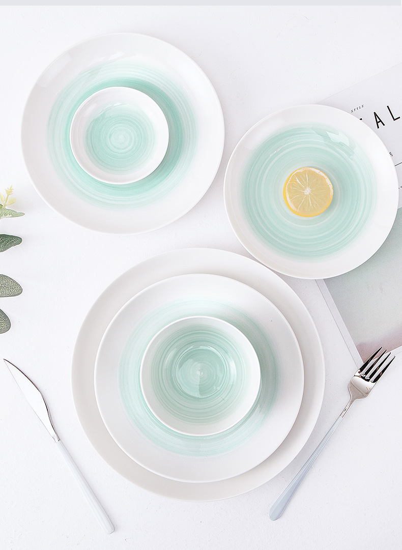 Nordic ins wind tableware ceramics eat rice bowls bowl bowl mercifully rainbow such as bowl dish fruit salad bowl