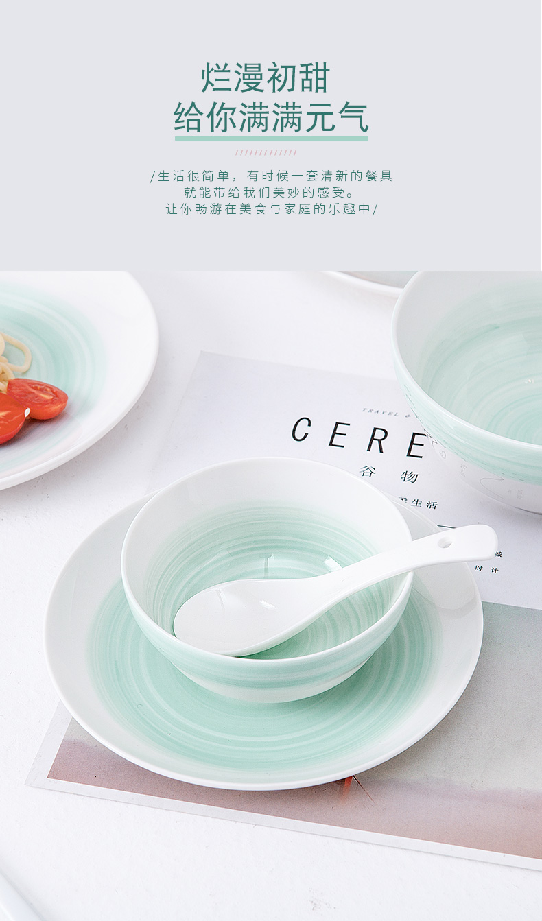 Nordic ins wind tableware ceramics eat rice bowls bowl bowl mercifully rainbow such as bowl dish fruit salad bowl