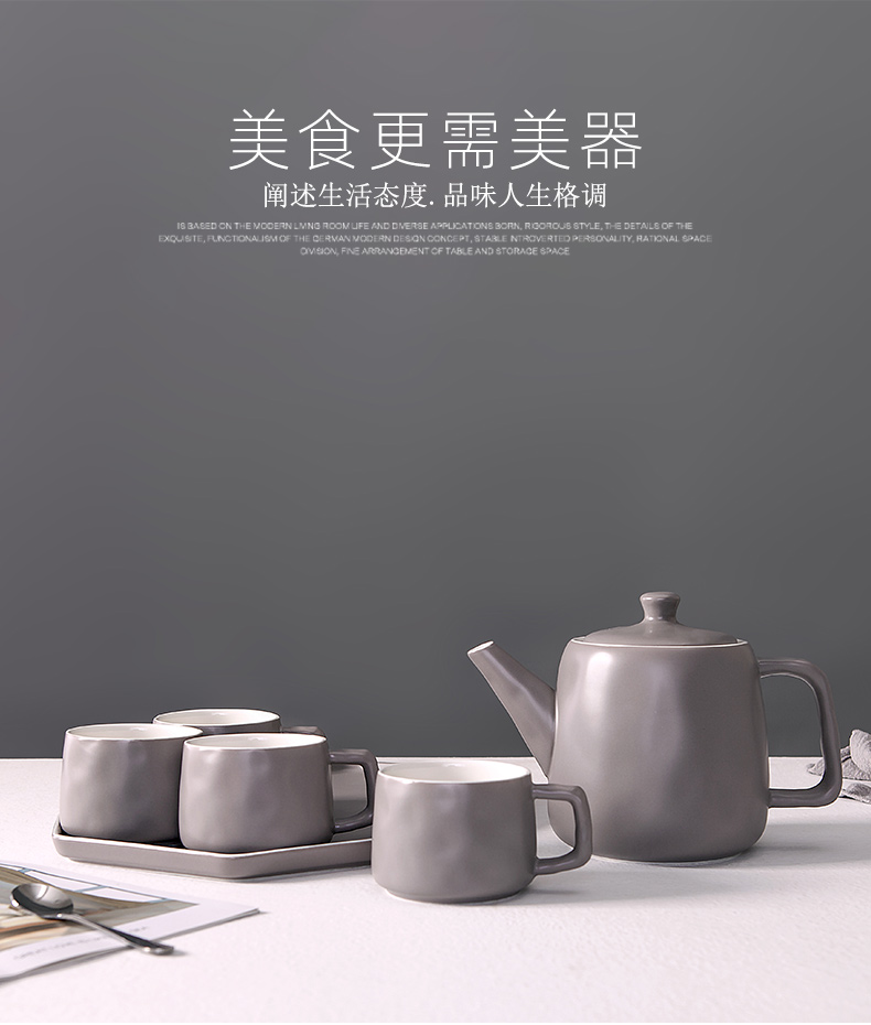 Japanese tea set home sitting room ceramic teapot teacup kettle cold tea kettle cup of water glass suits for