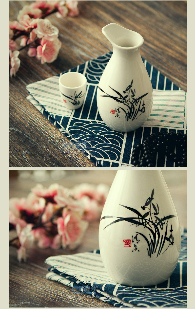 Hộ gia đình Nhật Bản phong cách ly rượu vang trắng và sứ trắng bình gốm tách rượu vang vàng một tách rượu mạnh bộ ly rượu - Rượu vang ly rượu vang cao cấp
