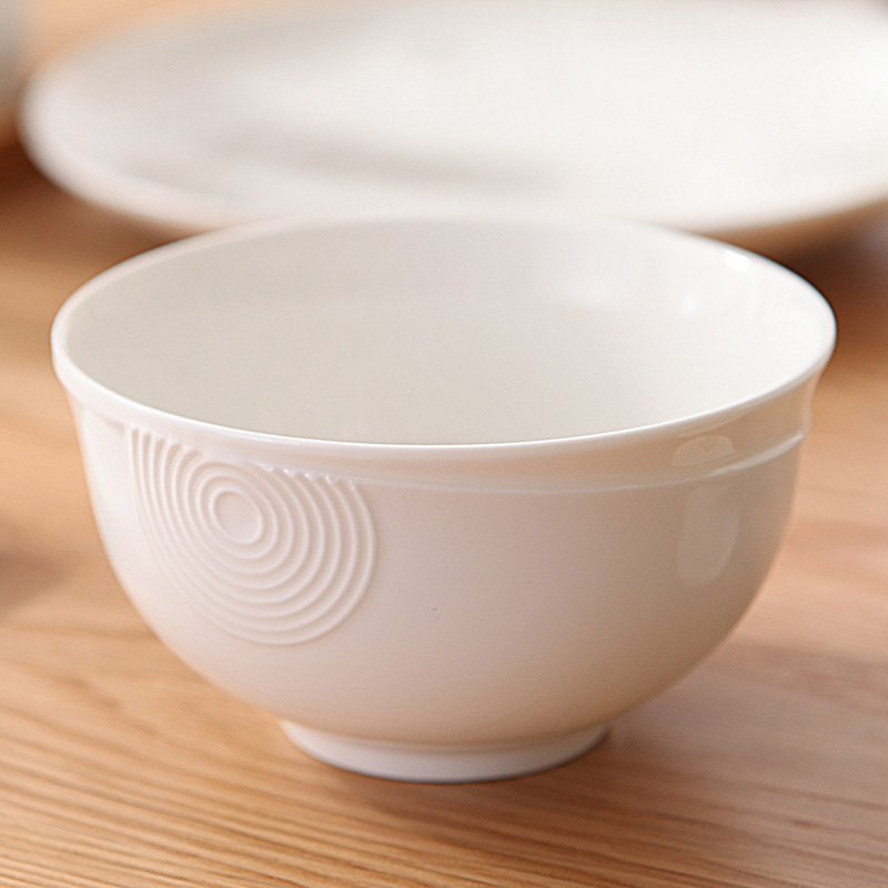 I and contracted tableware suit white dishes suit household ceramic rice bowl sheng fish hotel new dish plate