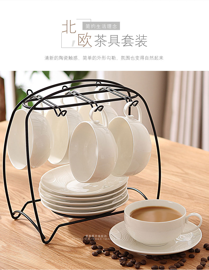 Annual gift gift white ceramic tea sets suit keller European coffee cup teapot tea set