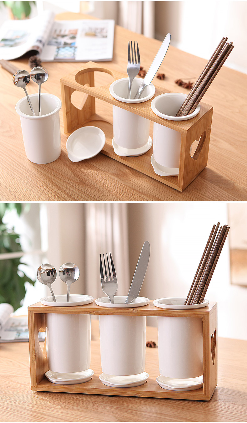 Bamboo chopsticks tube household chopsticks chopsticks chopsticks basket cage drop ceramics tableware chopsticks spoons to receive shelf