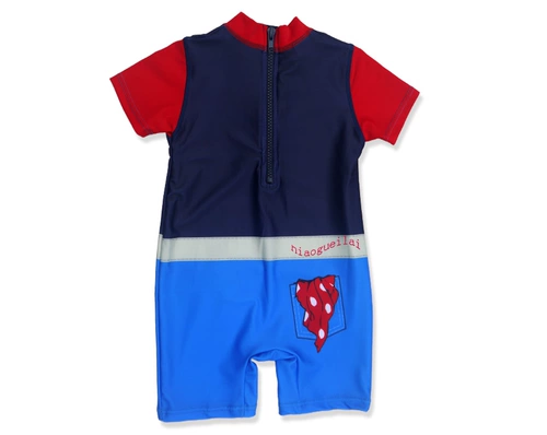 Детский пляжный быстросохнущий купальник для мальчиков, защита от солнца, короткий рукав, 1-5 лет