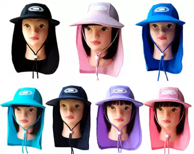 Adult sunscreen swimming cap Neck protection Men's beach cap with rope sun hat Women's sunscreen cap outdoor quick-drying air permeability