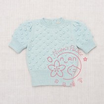Sima warm church misha puff 22SS pima cotton popcorn short sleeves Child cover headsweaters