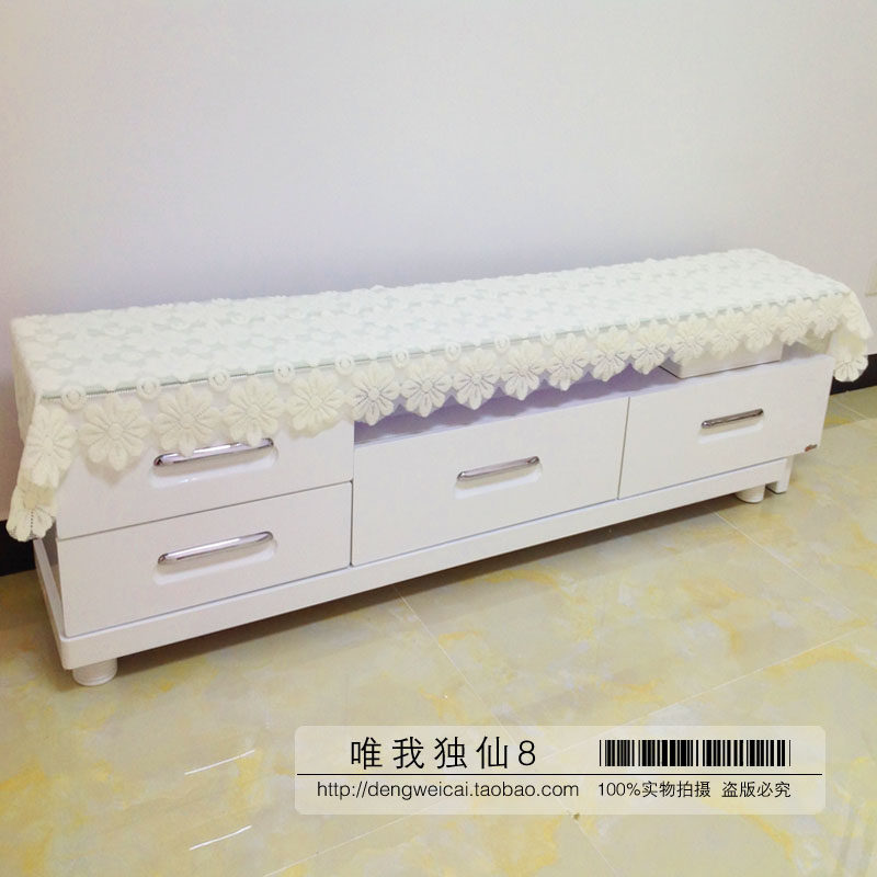 Cover independent brand new simple modern white lace TV cabinet dust cover sofa towel tablecloth cover towel