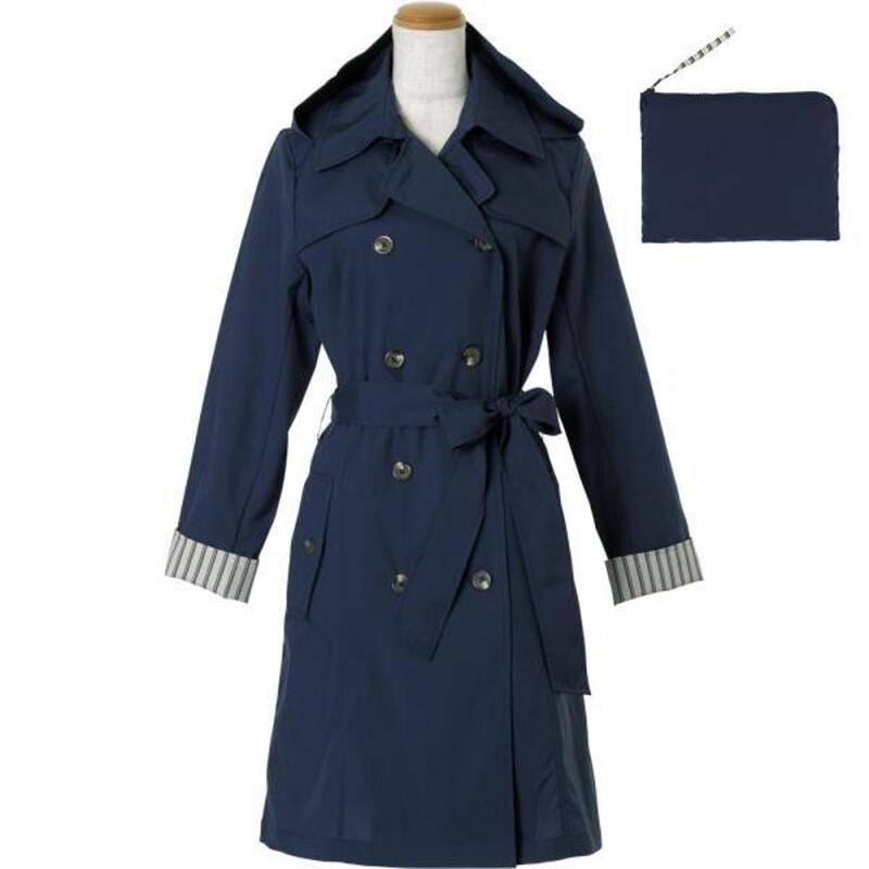 Free Shipping Original Export Surplus Japanese Adult Women's Fashion Raincoat Double-Breasted High-End