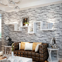 Modern Chinese 3d three-dimensional brick brick non-woven wallpaper retro nostalgic gray brick living room dining wallpaper