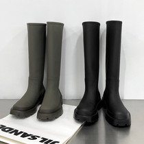 Small P good pint long drum boot female knight boots 2021 new European and American thick leg display slim and thick bottom sleeves high cylinder boots