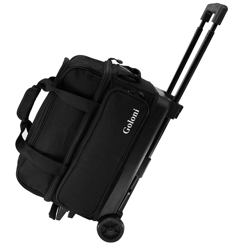 New Professional Double-Layer Bowling Bag, Bowling Trolley Case, Two-Ball Bag, Double-Ball Drag Bag, Large Capacity, Waterproof
