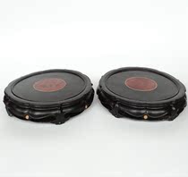 73 Teapot holder Mahogany rosewood cup ashtray Flowers and trees Antique appreciation bottles and cans bowl Hollow carved ebony real goods base