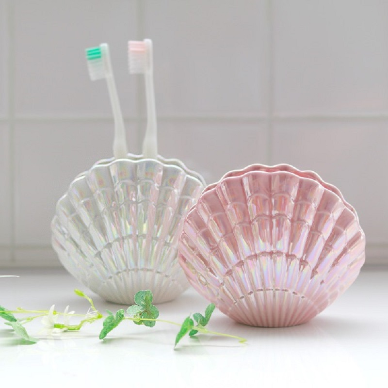 Japanese-style ceramic toothbrush rack rack swing table electric toothbrush base toothpaste tube small fresh free punch solid color