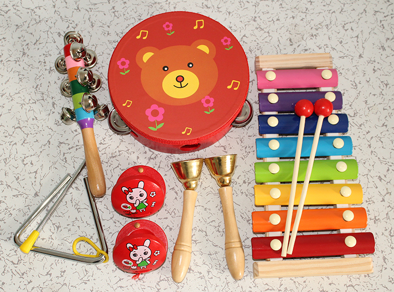 Orff bộ gõ 23 bộ kết hợp giáo dục sớm giáo dục âm nhạc giảng dạy hỗ trợ đồ chơi bộ gõ của trẻ em trống trẻ em