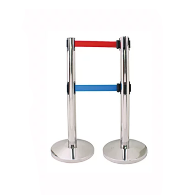 Stainless steel double layer railing base one meter line telescopic isolation with 5 m queuing railing guard guardrails bank fence