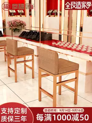 Jewelry shop chair stainless steel bar chair bar chair backrest bar chair for glasses shop