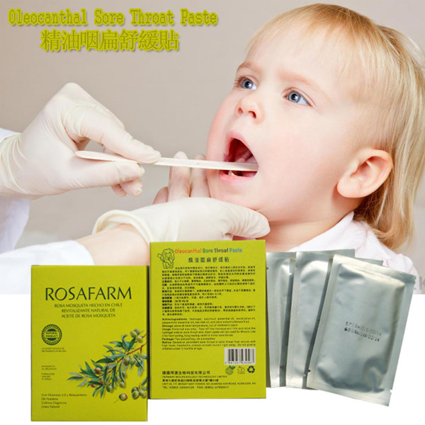 Essential oil pharynx flat paste baby sore throat red swollen 6 stickers box tonsil swollen German essential oil homeopathic