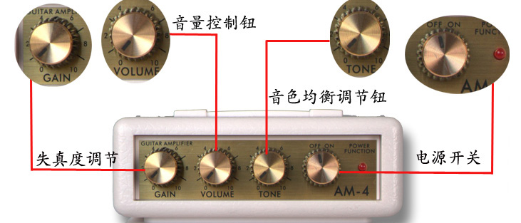 Loa đàn guitar điện AM-4 eo loa di động cầm tay mini loa điện âm thanh khi kết nối - Loa loa loa keo