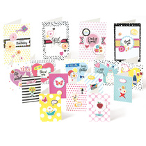Ihe Nuno pick-up mini greeting card Childrens Day handmade material package DIY handmade creative 16 cards 16 skis
