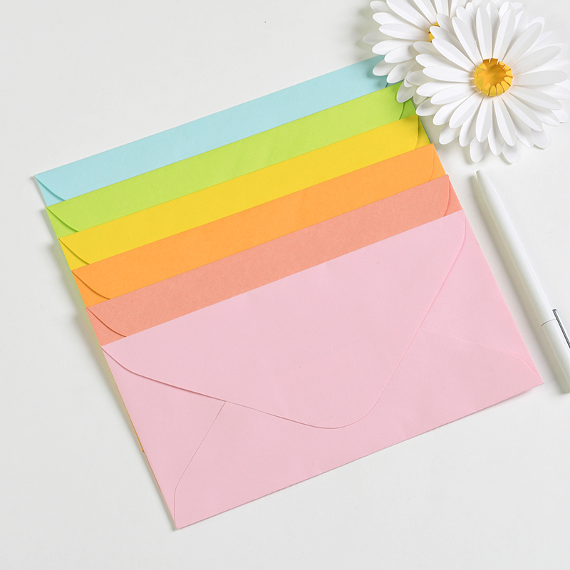 I and Noo-type Pearlesque Paper Small envelope square minimalist Slant Mouth Colorful double glued paper Long version Envelope 20 loaded